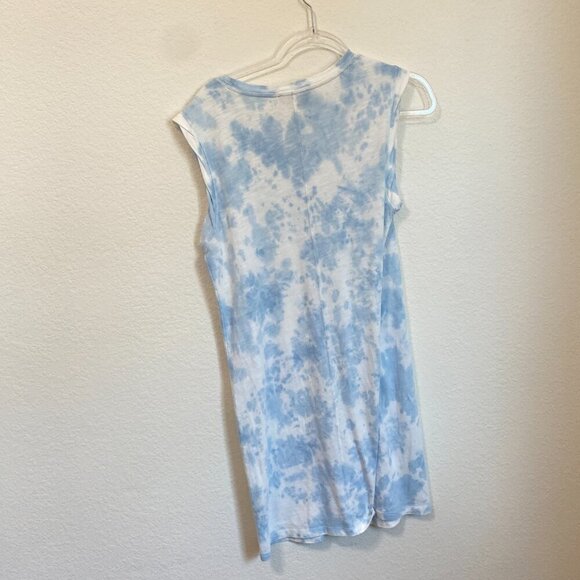 Sanctuary Easy Way Tie Dye Sleeveless T-shirt Dress in Blue and White - Picture 5 of 5